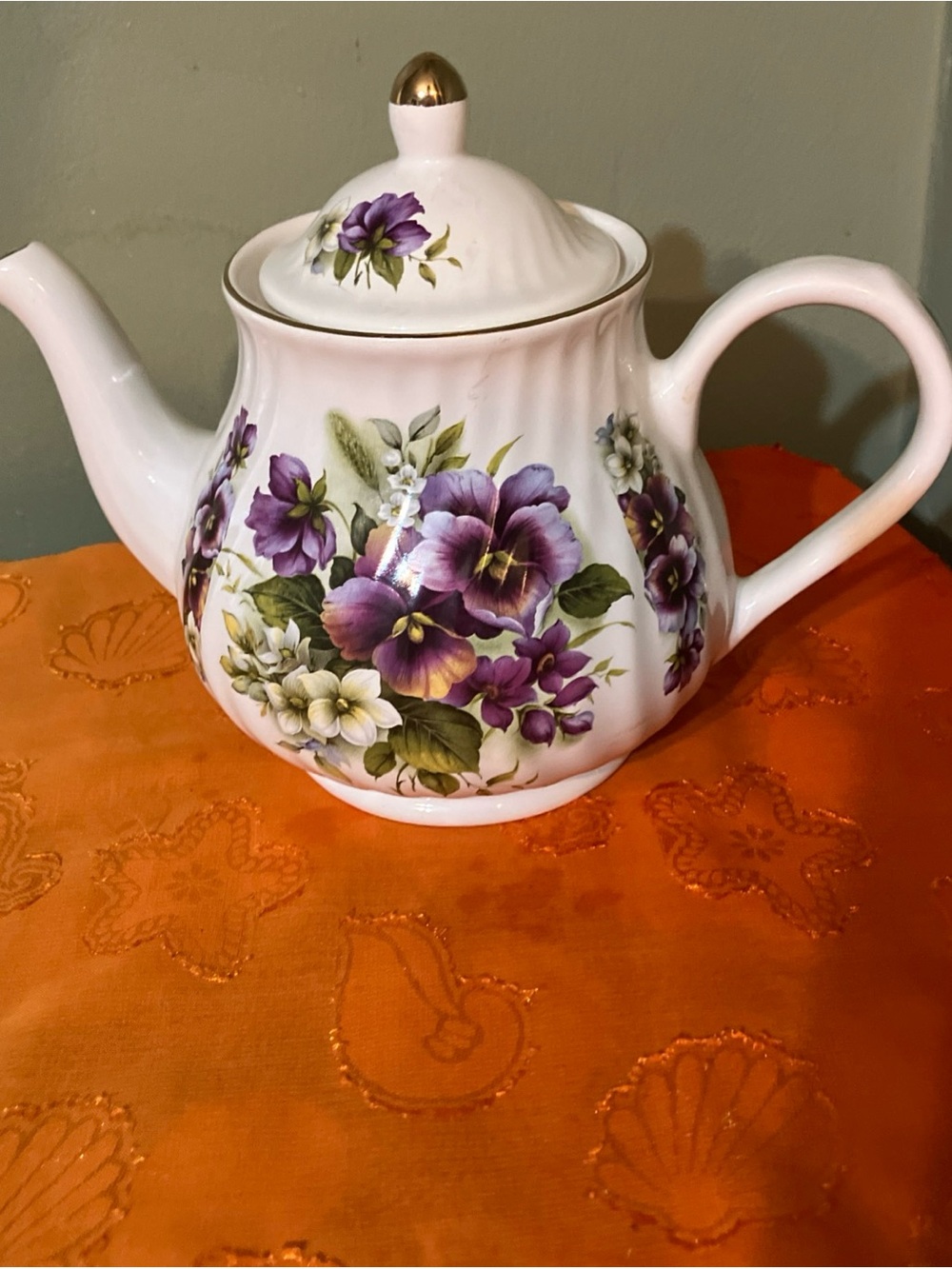 Vintage Arthur Wood & Son Tea Pot Floral Staffordshire, England 5"x8"x 7" #6452